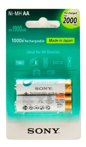 Pilas Recargables Sony Aa X2 Unidades 2000 Mah Tecnofast
