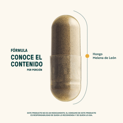 Melena De León Mushrooms Life 360+ 90 Cápsulas Hongo Melena