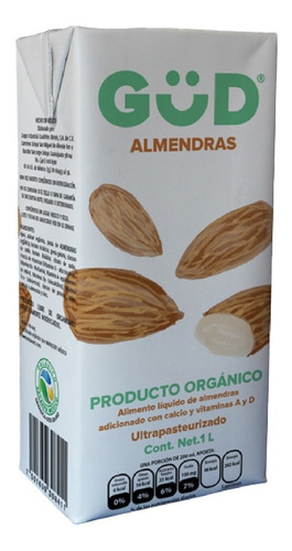 Imagen 1 de 7 de Leche De Almendra Orgánica Gud 1 L