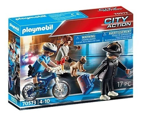 Playmobil 70573 City Action Policía En Bicicleta Y Ladrón 