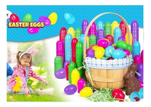 Huevitos De Pascua Plastico 48 Piezas Huevos Niños Coneja Nv