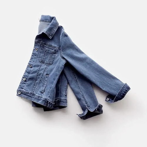 Chaqueta De Manga Larga Ajustada De Mezclilla Elástica Para