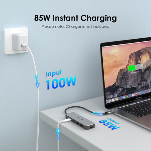 Adaptador Usb C Hub 5 En 1 Tipo C A 4k Hdmi Para Mac/windows