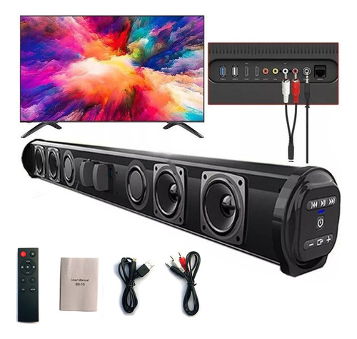 Teatro En Casa Aparato De Som, 5.0, Bocina Bluetooth-10 Color Negro Frecuencia 20hz-20khz