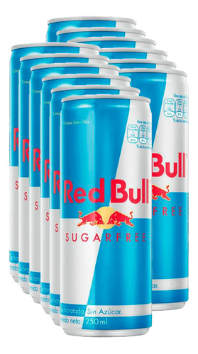 Energética Red Bull Sugar Free 250ml - Pack 12 Latas