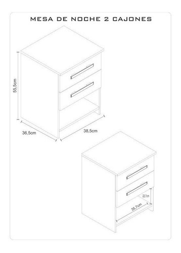 Mesa De Cabeceira 2 Gavetas 0238r Atualle Cor Canelato R?stico