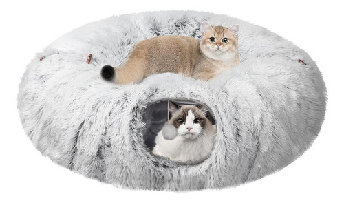 Cama Cucha Tunel Donut Super Grande Gato Gris 85x26cm C12b Diseño Cama Cucha Donut