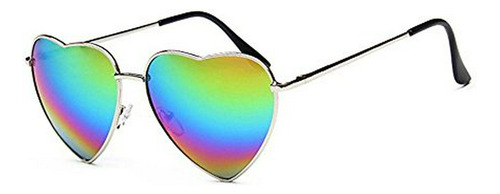 Meyison Heart Gafas De Sol Marco De Metal Fino Hippie Lovely