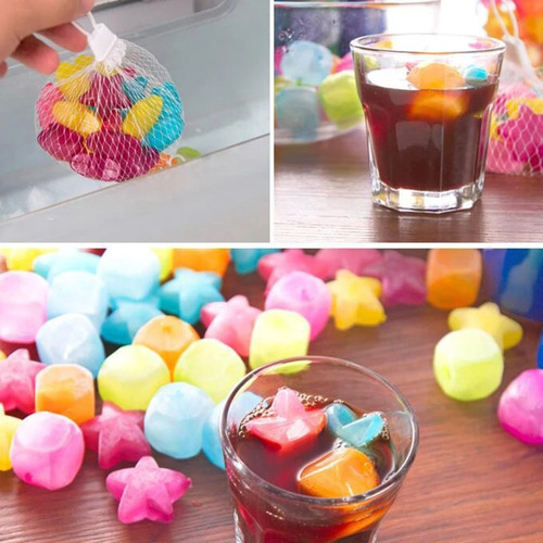 12 Hielos Reutilizables Lavables Divertidas Figuras Colores