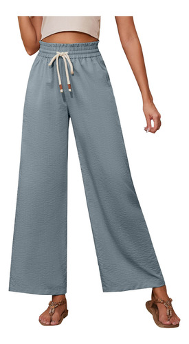 Pantalón De Cintura Alta, Elástico, Cómodo, Cinturón Ancho