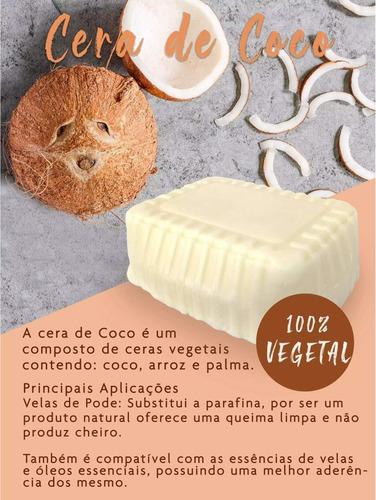 Imagem 2 de 3 de Cera De Coco 100% Vegetal 1kg
