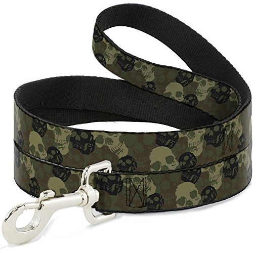 Correa Para Mascotas Con Hebilla - Camo Olive Skull Yard - 4