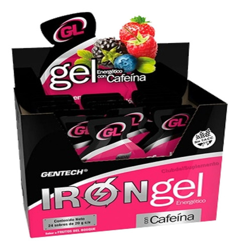 Iron Gel Cafeina Ginseng 24 Gentech Energia Ciclismo Runing