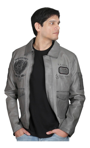 Chaqueta Ecocuero Chg47 Gris