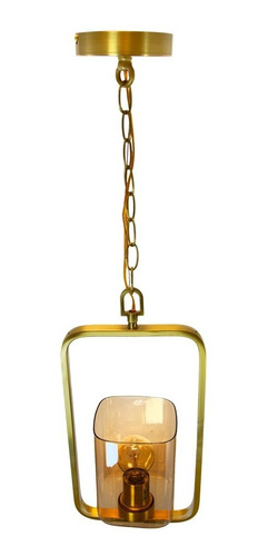 Lámpara Colgante Oro Mate E26 60w 1 Luz Estructura Dorado