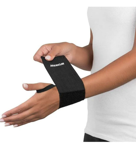 Mercur Munhequeira Elástica Ajustável Cor Preto Bc0054-02pr