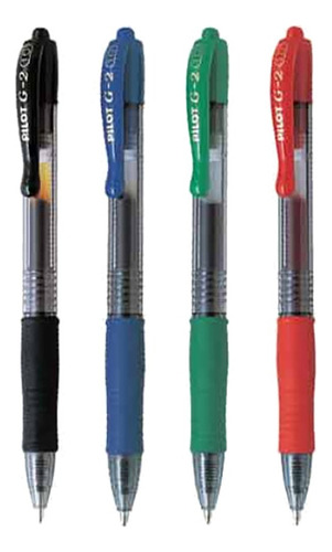 Pilot G2 Boligrafo Retractil Tinta Gel 1 Mm Grueso Pack X 4