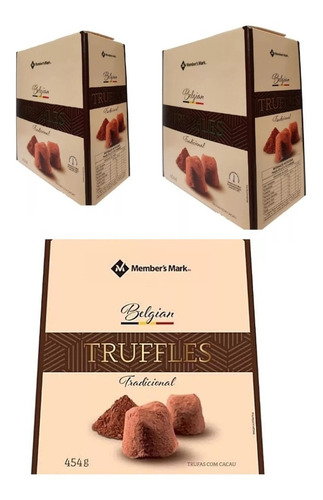 Kit Trufas Belgas  Chocolate Tradicional C/ 3 Caixas De 454g