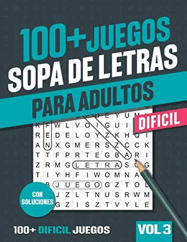 comprar 100+ Dificil Sopa De Letras Adultos: Libro De Sopa De Letras