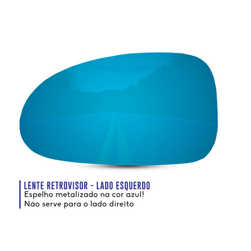 Lente Espelho Retrovisor Com Base Gol G2 Azul Lado Esquerdo