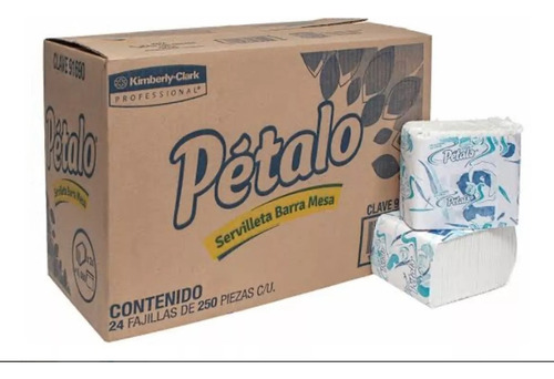 Servilletas Barra Mesa Jr Petalo Caja Con 24 Paq De 250 Pzas