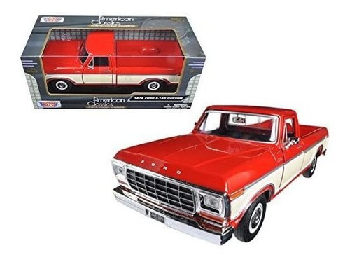 Maisto 1979 Ford F-150 Pickup Truck 2 Tone Red / Cream 1/24 