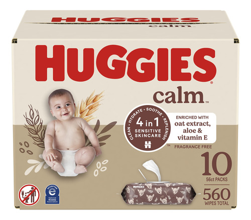 Huggies Calm - Toallitas Para Paales Para Beb, Sin Perfume,