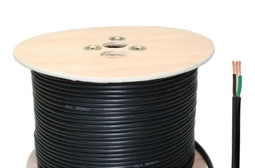 Cable Liso Sin Estrías Uso Rudo 3x18 Con 100m Para Lámparas