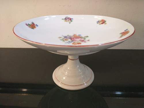 Antigua Frutera Centro De Mesa Con Pie Porcelana Checa