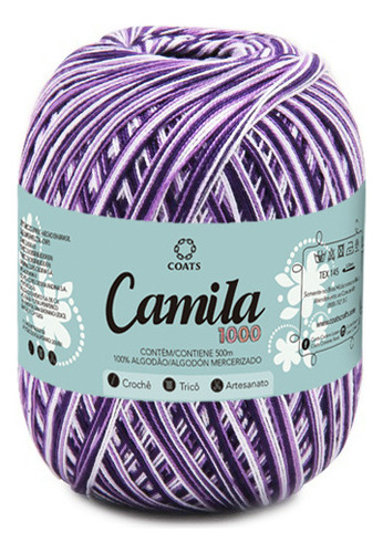 Linha Camila 1000 Mesclada 150g Tex 145 Crochê Várias Cores Cor 05017 - Lilás/roxo