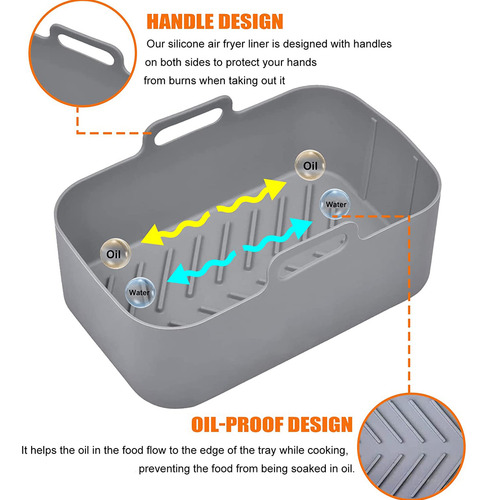 Paquete De 2 Ollas De Silicona Para Freidora, Reutilizables