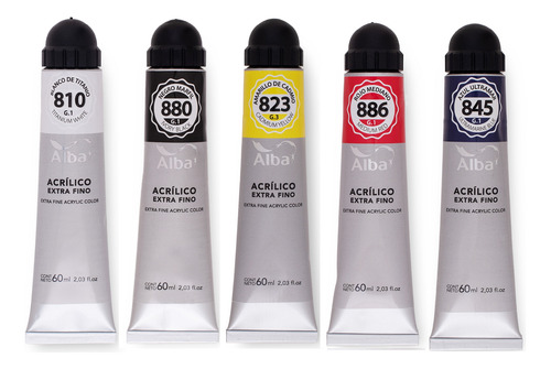 Acrilico Profesional Alba Pomo 60ml Set X 5 Unidades