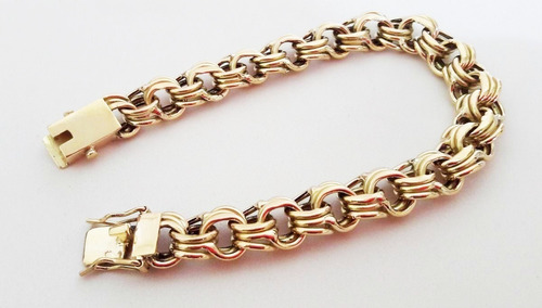 Pulseira Friso Triplo 24 Gramas 11mm Ouro 18k 750
