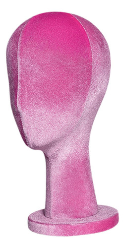 Cabeça Feminina Manquin Chapéu Peruca Rosa Vermelha