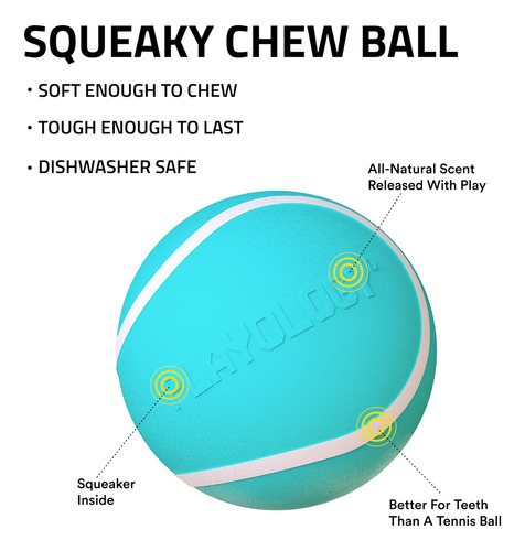 Chew Ball Playology Squeaky Para Perros, Con Aroma A Mantequ