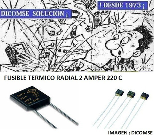 Fusible Termico 2a 250vac 105ºc Radial P=5mm