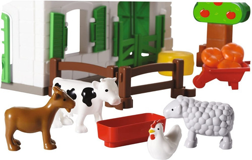 Set Super Granja - Incluye Animales Y Vehículos - Abrick
