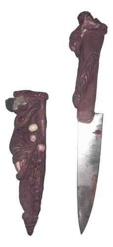 Antiguo Machete Tramontina Y Cuchillo Con Diseño Artesanal Marrón (Usado)
