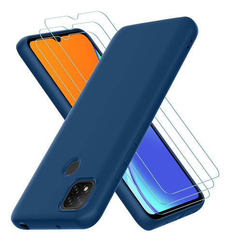 Funda Silicona Líquida Tpu Carcasa Para Redmi 10a/9c+mica Azul Redmi 10a/9c/9c Nfc