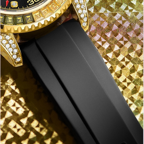 Reloj De Cuarzo Con Calendario De Diamantes De Lujo Onola 68