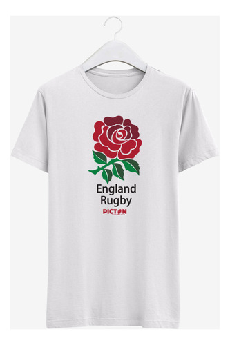 Remera Picton England Blanca Rosa Inglaterra Casual Rwc2023