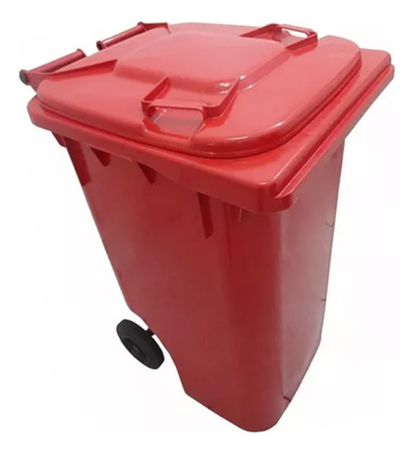 Carrinho Container Coletor Lixeira 240 Litros - Vermelho