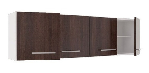 Imagen 3 de 3 de Alacena Y Bajo Mesada Orlandi 160cm Blanco Y Wengue