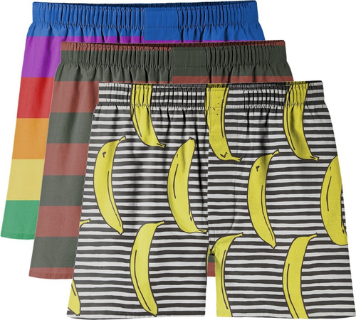 Kit 3 Un Cueca Samba Canção Listras Listrado Verão Lgbt