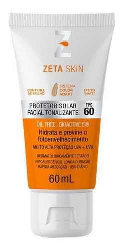 Protetor Solar Facial Zeta Skin Color Adapt Fps60 60ml
