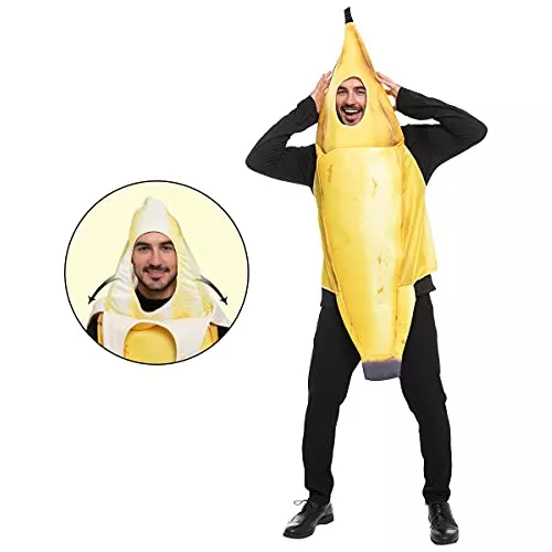 Disfraz unisex de plátano para niños de 6 a 10 años