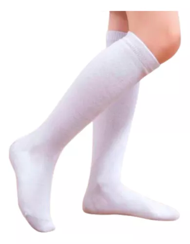 calceta largas calcetines blanca lisa 9-12 años, Moda de Mujer