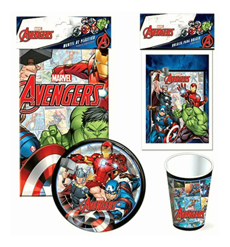 Kit De Fiesta Para 12 Personas Avengers Clásico