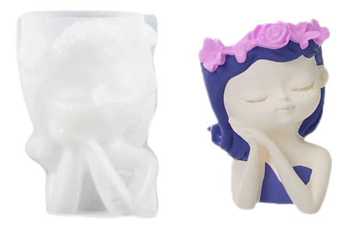 Molde De Muñeca Maceta, Base Para Vela Cemento Yeso Resina