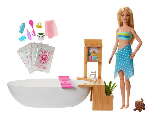 Boneca Barbie E Acessórios Banho De Espuma - Mattel Gjn32